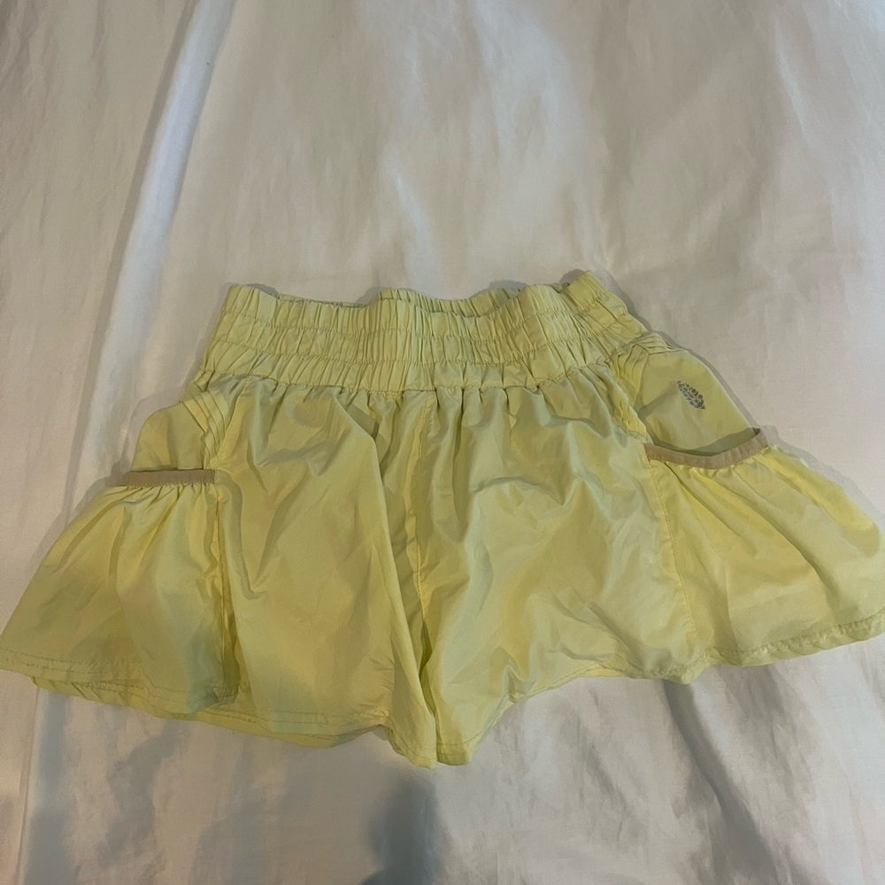 Get Your Flirt On Shorts in Pale Yellow by Free People Movement